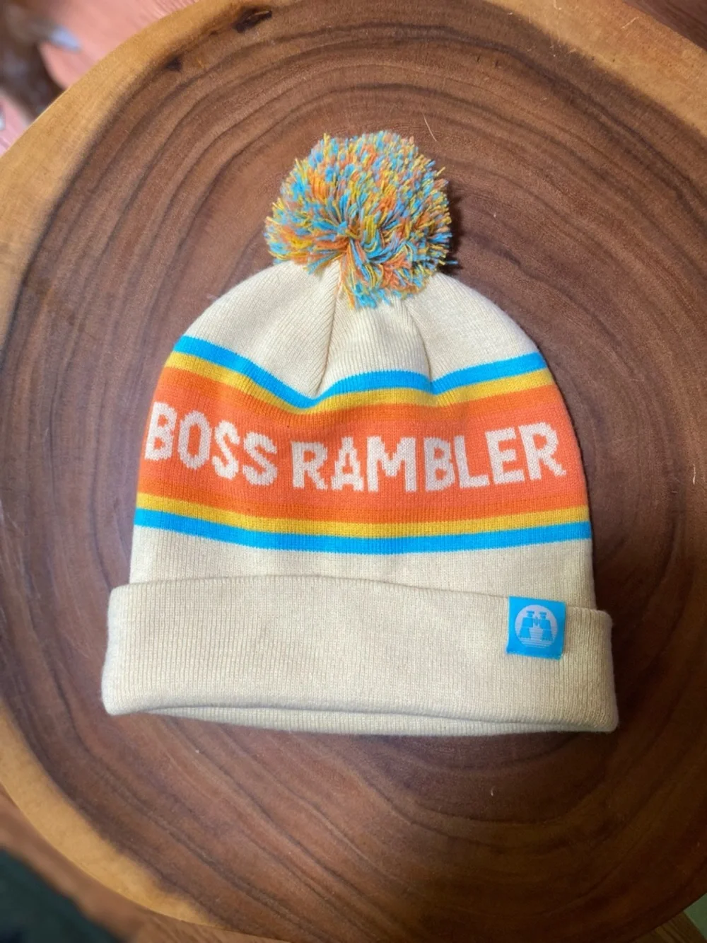 Boss Rambler Beer Club Pom Pom Ski Beanie Retro Après Ski Knit Hat